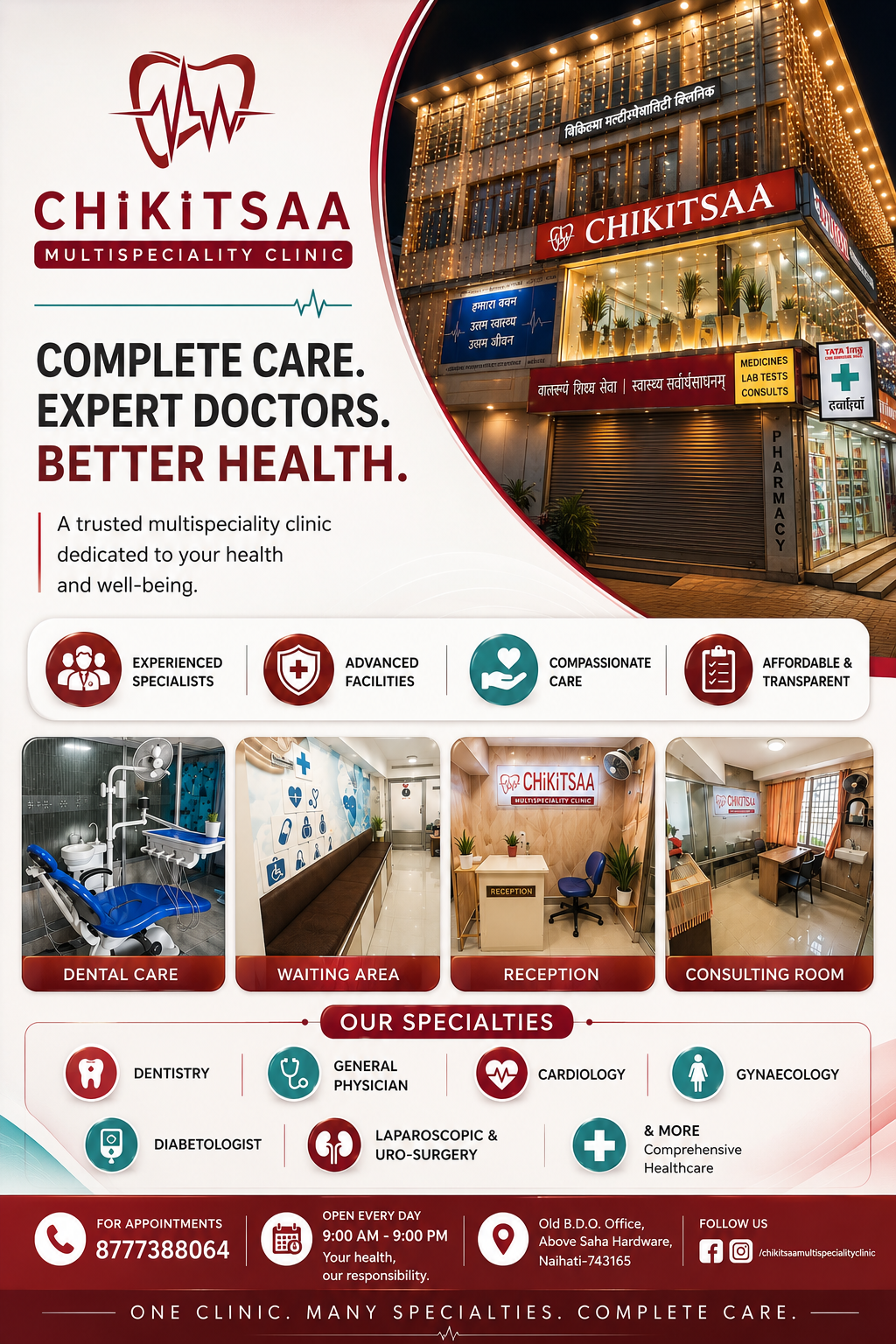 Chikitsaa Multispeciality Clinic services, facilities, specialities and appointment information
